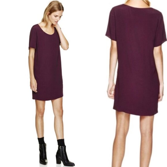 Aritzia Wilfred Free‎ Teigen Dress Purple Size XS Article 52831 Burgundy Shift - Picture 1 of 9